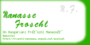 manasse froschl business card